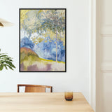 Boomrijk Landscape - Georges De Feure Art Nouveau Print / Canvas Framed Abstract Landscape Painting Soft Watercolor Washes Blue Feure’s