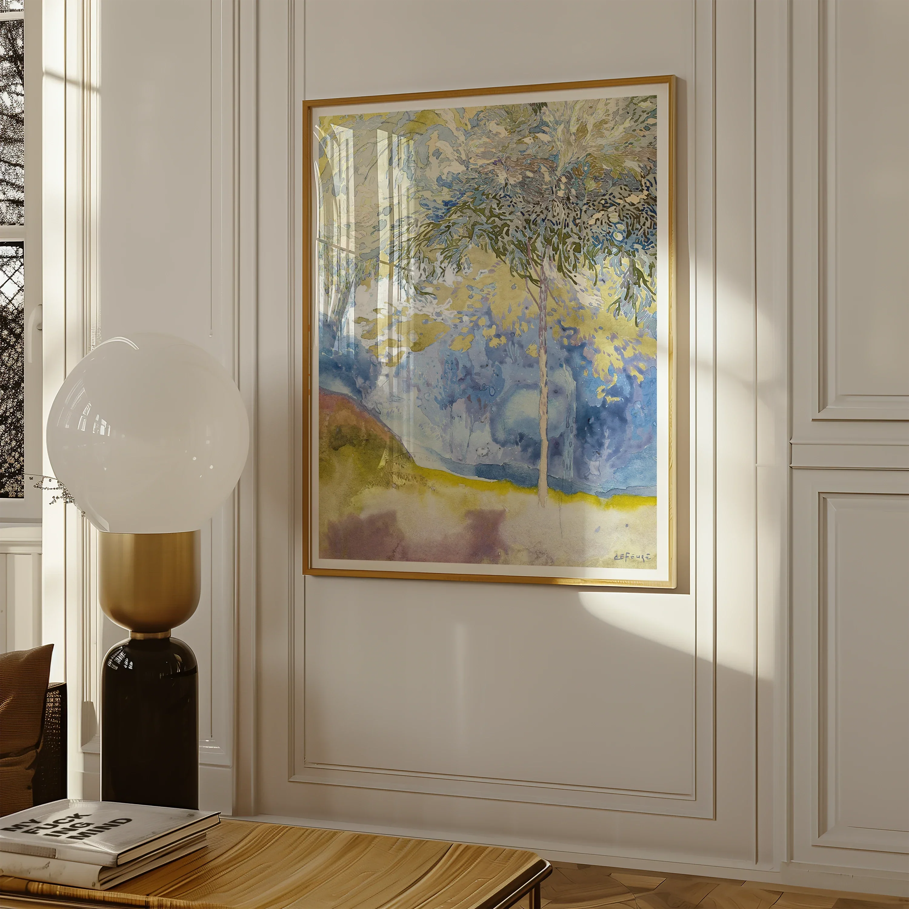 Boomrijk Landscape - Georges De Feure Art Nouveau Print, 40’’x48’’ / Unframed, Kite-532911747, Framed Abstract