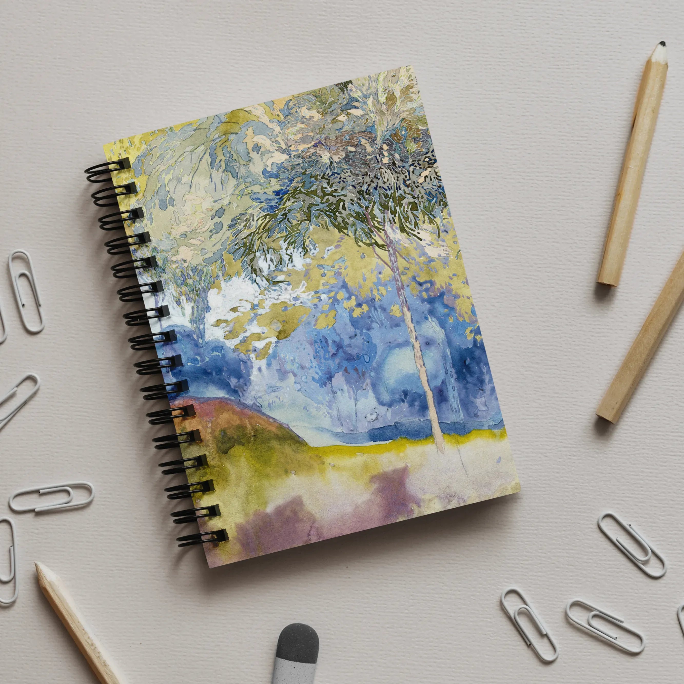 Boomrijk Landscape By Georges De Feure Notebook - Notebooks & Notepads - Aesthetic Art