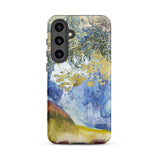 Boomrijk Landscape - Georges De Feure Samsung Case, Galaxy S24 Plus / Matte, Smartphone Case Abstract Landscape Painting Shades Blue Yellow