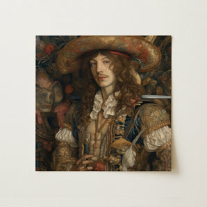 Botticelli’s Outlaw - Gay Renaissance Cowboy Art Print / Canvas, 12x12’’ / 31x31cm / Unframed / no Border, Posters Prints & Visual Artwork,