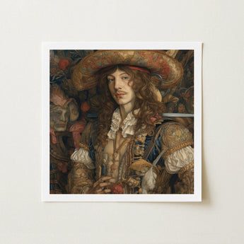 Botticelli’s Outlaw - Gay Renaissance Cowboy Art Print / Canvas Framed Portrait Man Ornate 17th-century Attire Elaborate, Prints