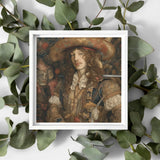 Botticelli’s Outlaw - Gay Renaissance Cowboy Art Print / Canvas Framed Portrait Man Ornate Historical Attire Intricate Gold Gay Renaissance