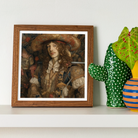 Botticelli’s Outlaw - Gay Renaissance Cowboy Art Print, Framed Classical Portrait Painting Wooden Frame Alongside Decorative