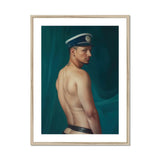 Bottoms Up - Gay Mexican Sailor Art Print, Shirtless Figure Sailor’s Cap Poses Profile View