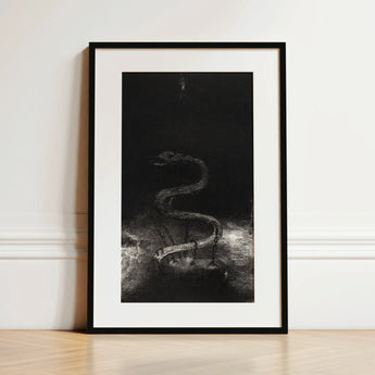 And Bound Him a Thousand Years - Odilon Redon Art Print / Canvas, 12x18’’ / 31x46cm / Black Frame / Matboard, Posters Prints & Visual