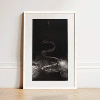 And Bound Him a Thousand Years - Odilon Redon Art Print / Canvas, 12x18’’ / 31x46cm / White Frame / Matboard, Posters Prints & Visual