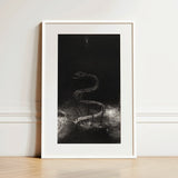 And Bound Him a Thousand Years - Odilon Redon Art Print / Canvas Black-and-white Framed Artwork Serpentine Figure Rendered Fine Textured