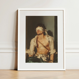 Boundless - Neoclassical Bondage Homoerotica Art Print / Canvas White-framed Art Print Classical Painting Shirtless Man Dark Neoclassical
