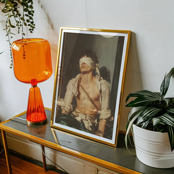 Boundless - Neoclassical Bondage Homoerotica Art Print, Framed Painting Blindfolded Man