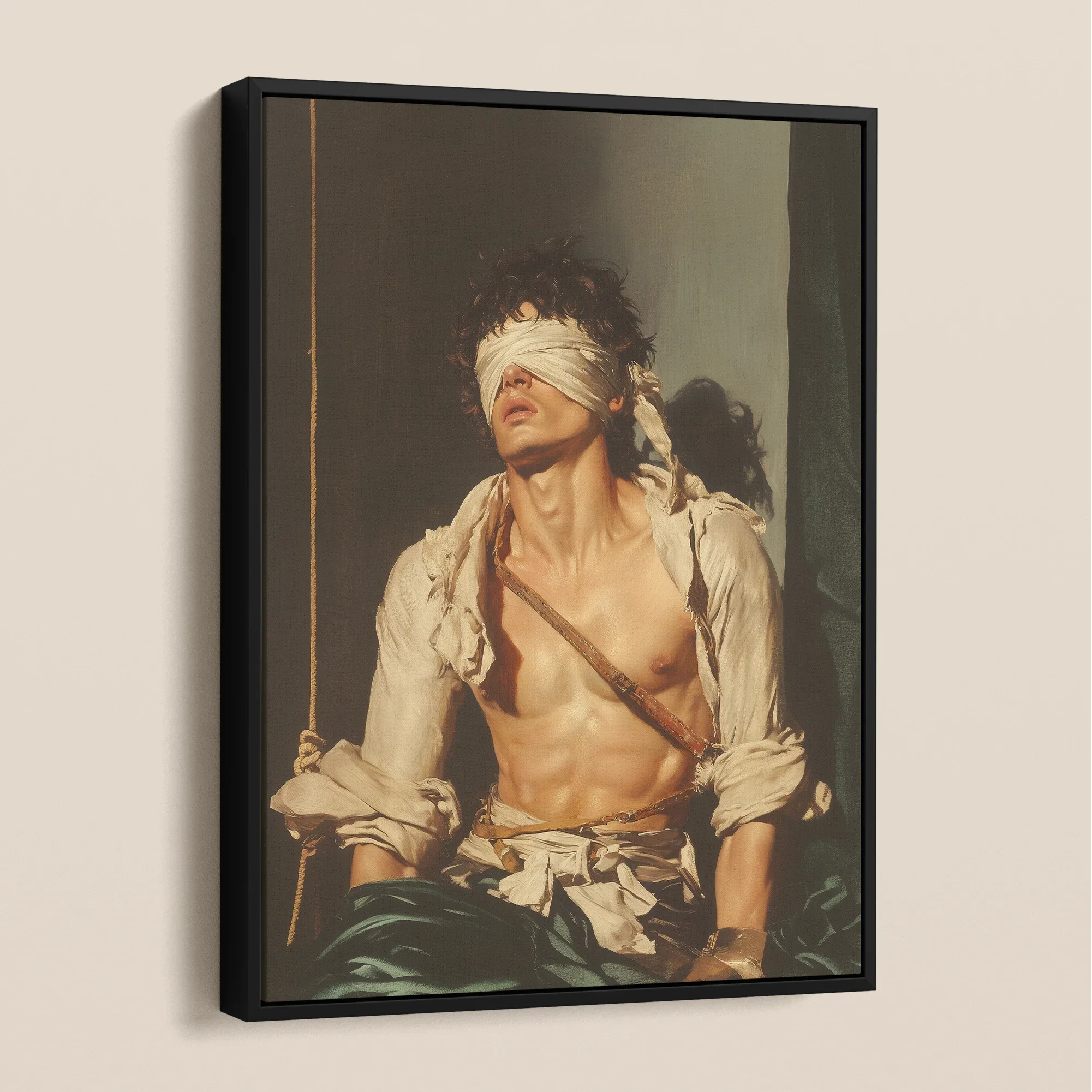 Boundless - Neoclassical Bondage Homoerotica Framed Canvas