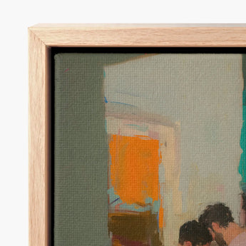 Minimalist Abstract Painting Light Wood Frame Textured Canvas Grungy Gay Romance, Art, Print