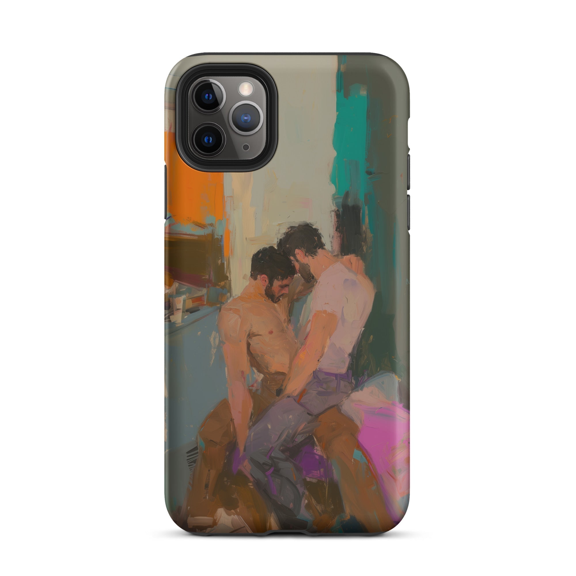 Bounty Passionate Gay Couple Modern Art Iphone Case, 11 Pro Max / Matte, Iphone Case Abstract Painting Two Men