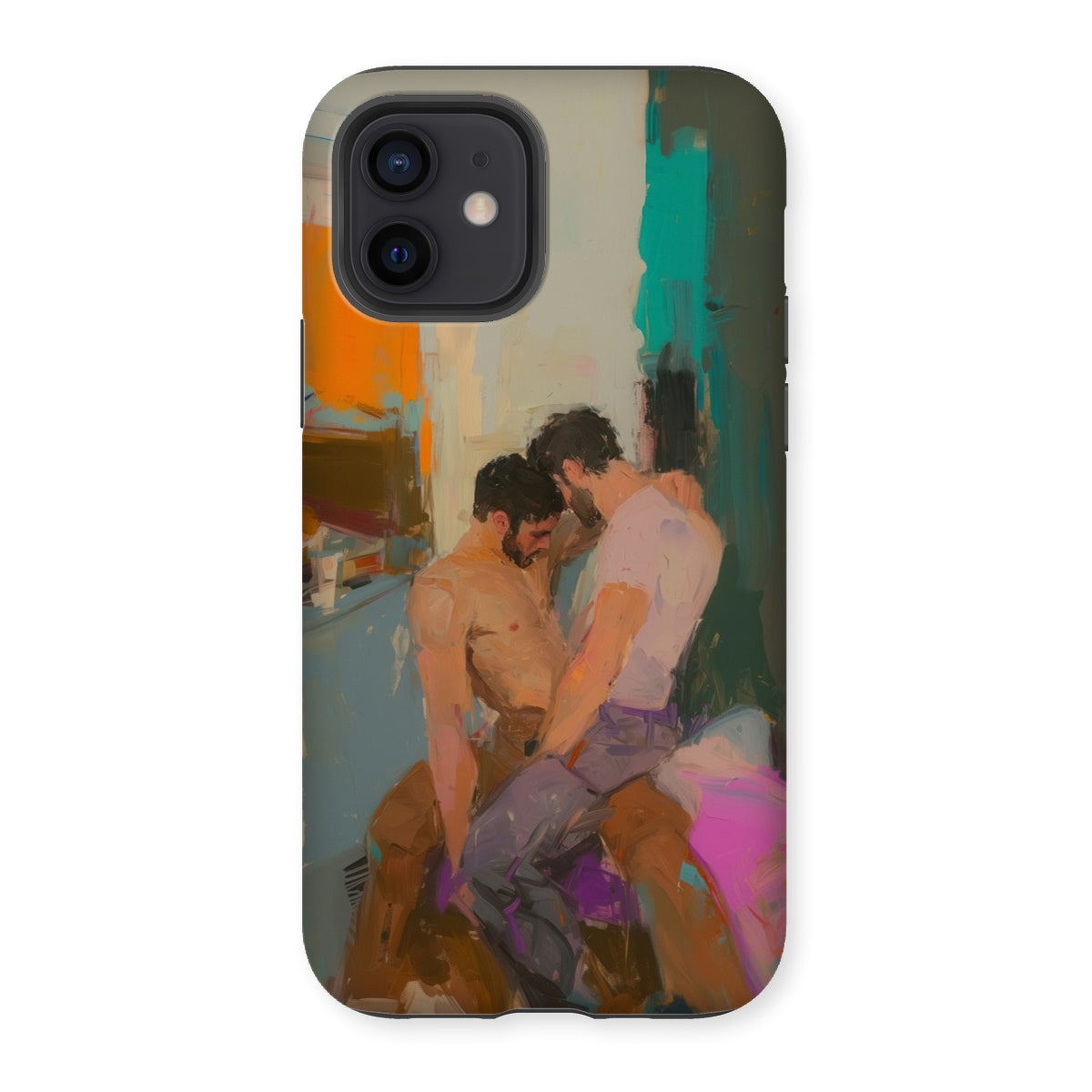 Bounty - Passionate Gay Couple Modern Art Iphone Case, 12 / Matte, Iphone Case Abstract Painting