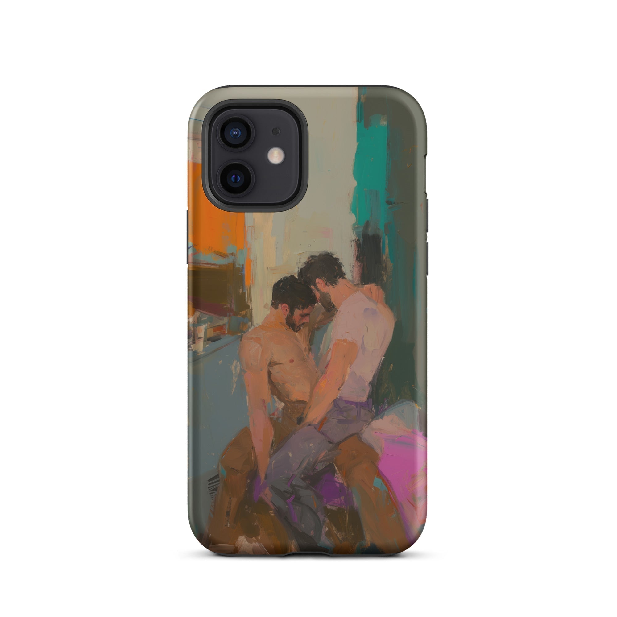 Bounty Passionate Gay Couple Modern Art Iphone Case, 12 / Matte, Iphone Case Painting Three Men