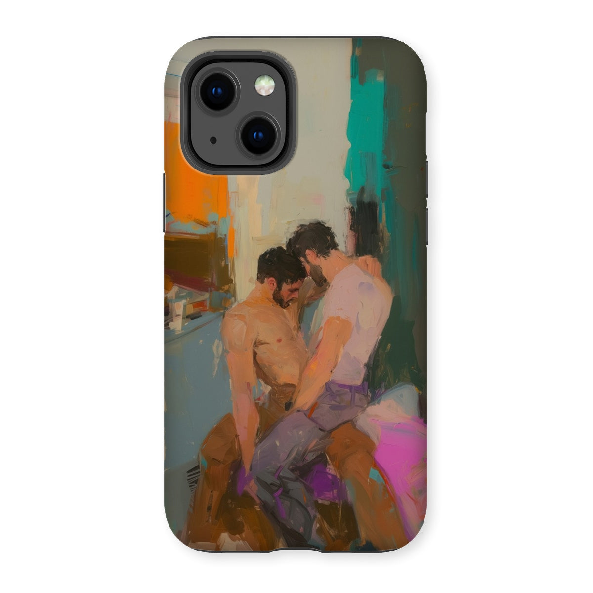 Bounty - Passionate Gay Couple Modern Art Iphone Case, 13 / Matte, Iphone Case Impressionistic Painting