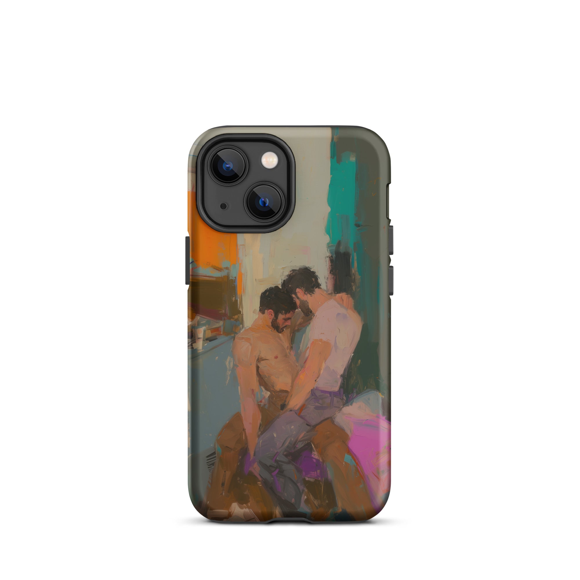 Bounty Passionate Gay Couple Modern Art Iphone Case, 13 Mini / Matte, Iphone Case Abstract Painting