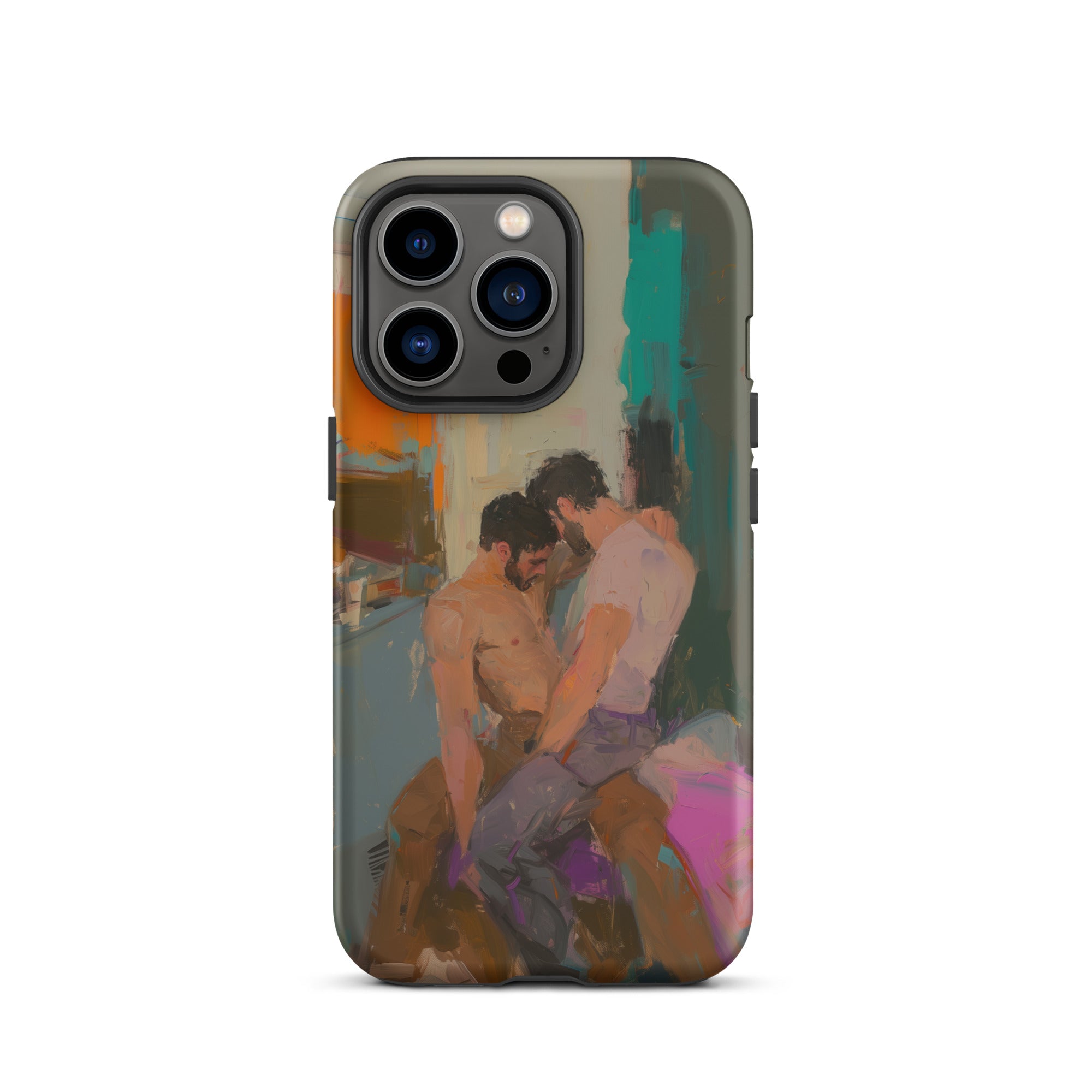 Bounty Passionate Gay Couple Modern Art Iphone Case, 13 Pro / Matte, Iphone Case Abstract Painting Two Men