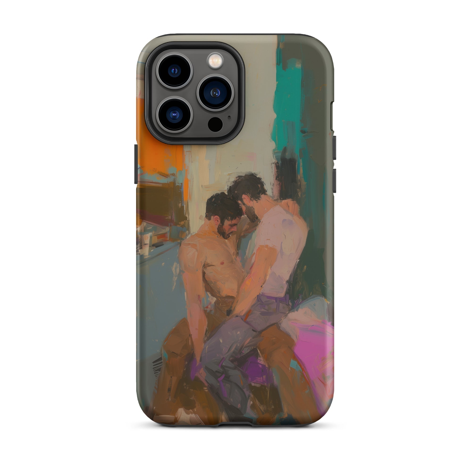 Bounty Passionate Gay Couple Modern Art Iphone Case, 13 Pro Max / Matte, Iphone Case Intimate Painting