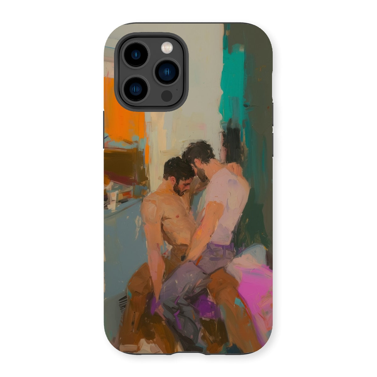 Bounty - Passionate Gay Couple Modern Art Iphone Case, 14 Pro / Matte, Iphone Case Abstract Painting
