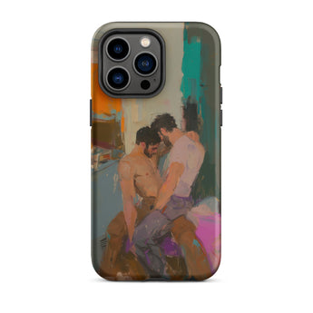 Bounty - Passionate Gay Couple Modern Art Iphone Case, 14 Pro Max / Matte, Iphone Case Abstract Painting Three Men