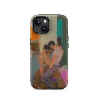 Bounty - Passionate Gay Couple Modern Art Iphone Case, 15 / Matte, Iphone Case Intimate Painting
