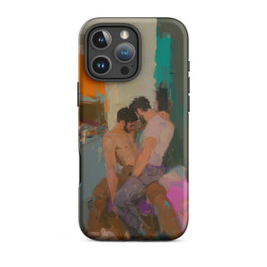 Bounty - Passionate Gay Couple Modern Art Iphone Case, 16 Pro Max / Matte, Phone Case Abstract Painting Two Men