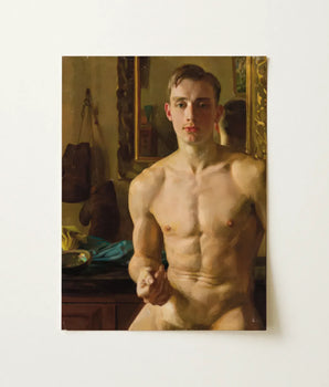 Classical Oil Painting Young Muscular Nude Male Figure Konstantin Somov’s ?The Boxer’, Andreevic Somov, Mesmerizing Portrait