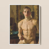The Boxer - Konstantin Andreevic Somov Art Print / Canvas Framed Classical Oil Painting Nude Male Figure Defined Konstantin Somov’s ?The B