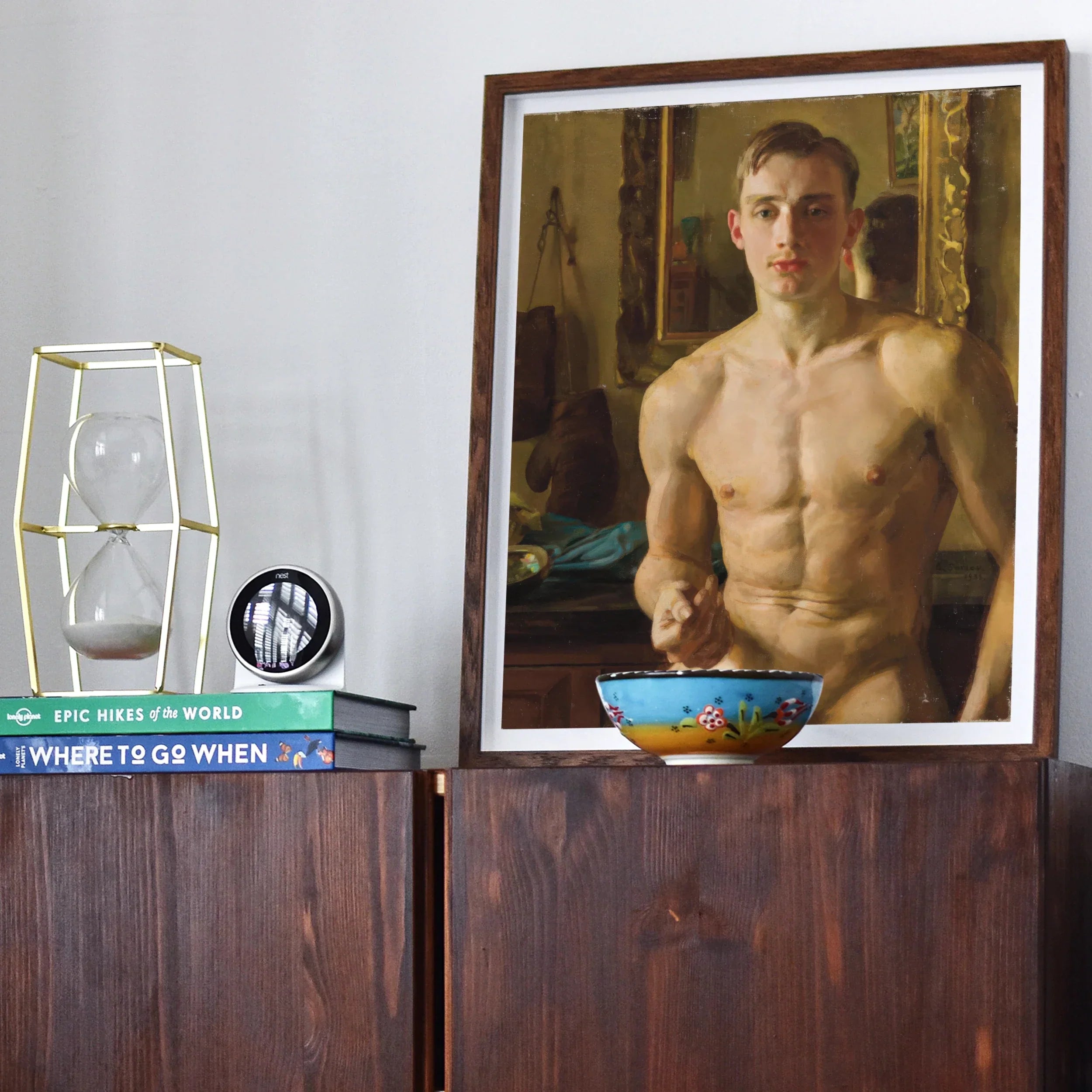 The Boxer Konstantin Andreevic Somov Art Print, Framed Artistic Photograph Shirtless Person Bowl