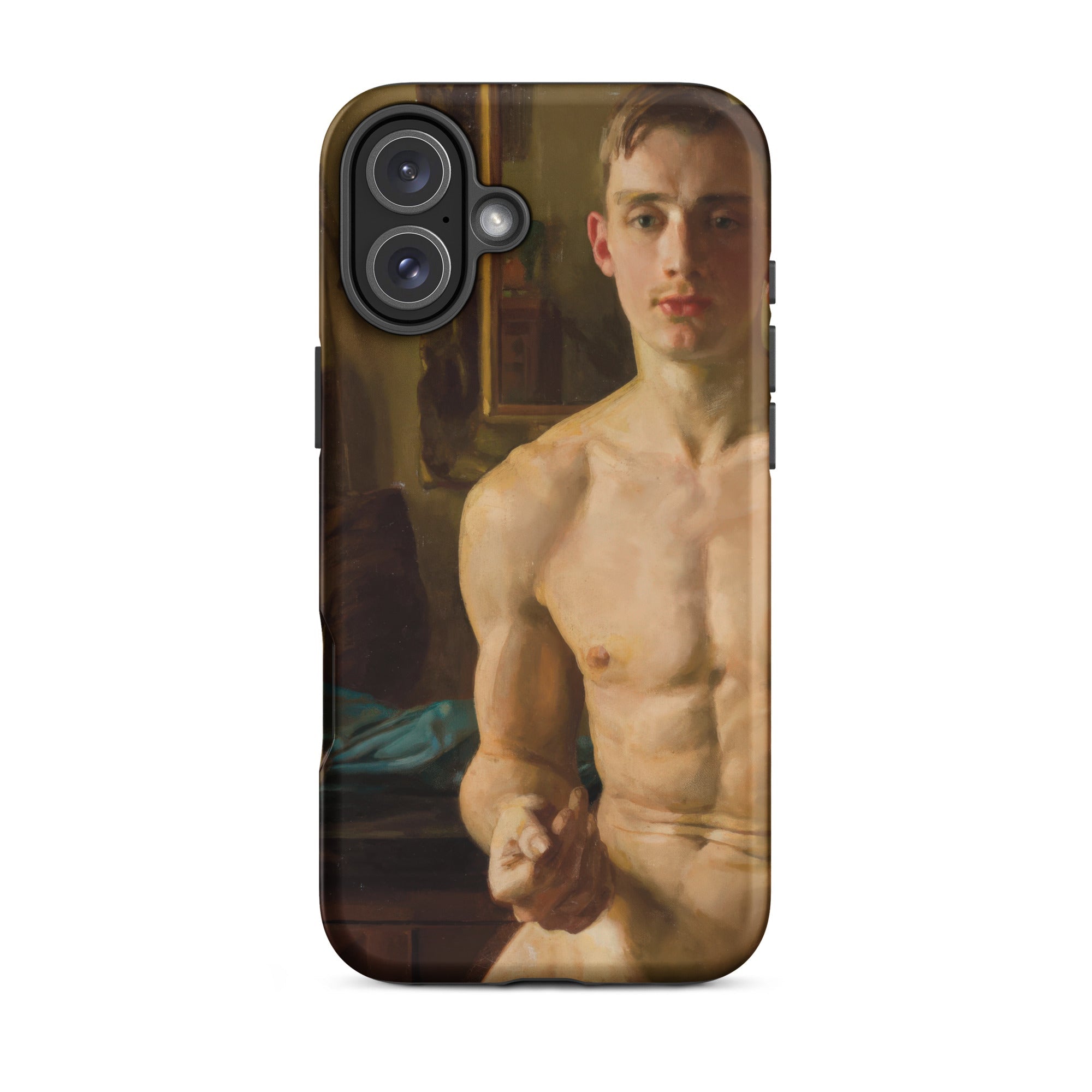 The Boxer Konstantin Andreevic Somov Iphone Case, 16 Plus / Matte, Phone Case Shirtless Man Painting