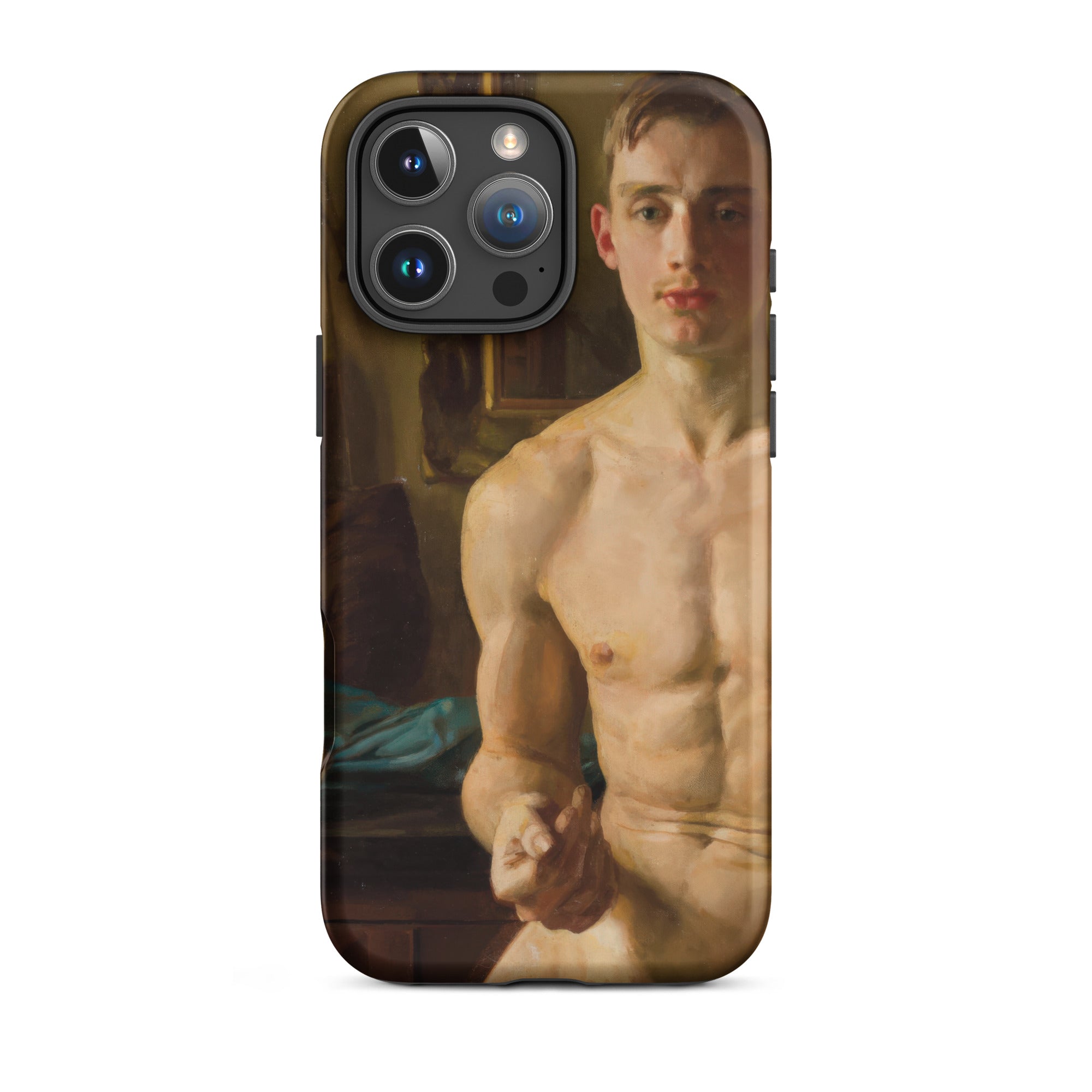 The Boxer Konstantin Andreevic Somov Iphone Case, 16 Pro Max / Matte, Phone Case Nude Male Painting