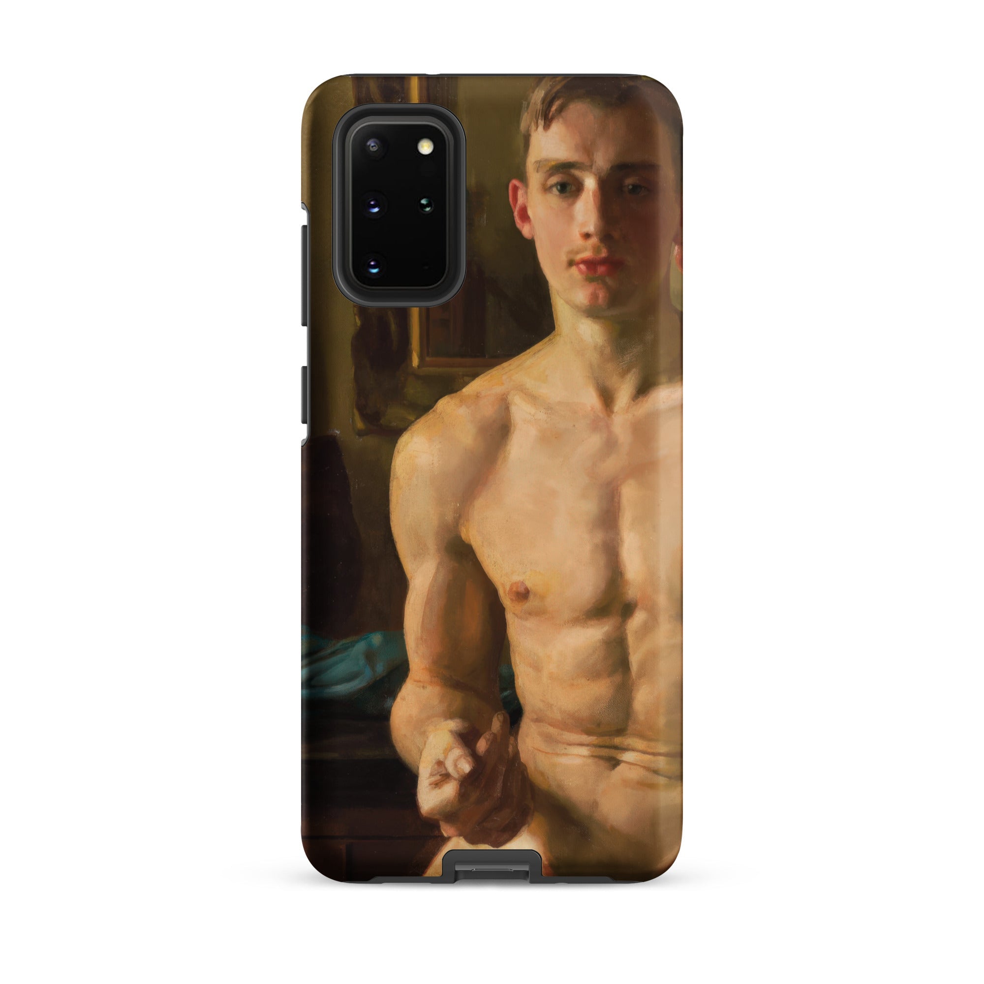 The Boxer Konstantin Andreevic Somov Samsung Case, Galaxy S20 Plus / Matte, Black Smartphone Case Shirtless Male Figure Painting