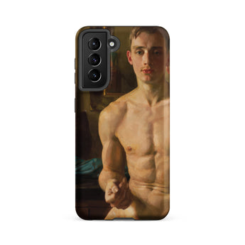 The Boxer - Konstantin Andreevic Somov Samsung Case, Galaxy S21 Fe / Matte, Smartphone Case Classical Painting Shirtless Man