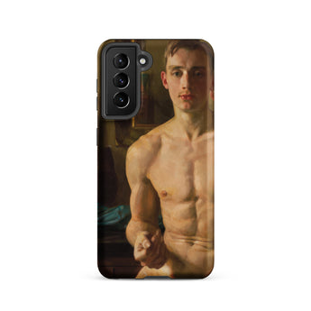 The Boxer - Konstantin Andreevic Somov Samsung Case, Galaxy S21 / Matte, Phone Case Painted Portrait Shirtless Man