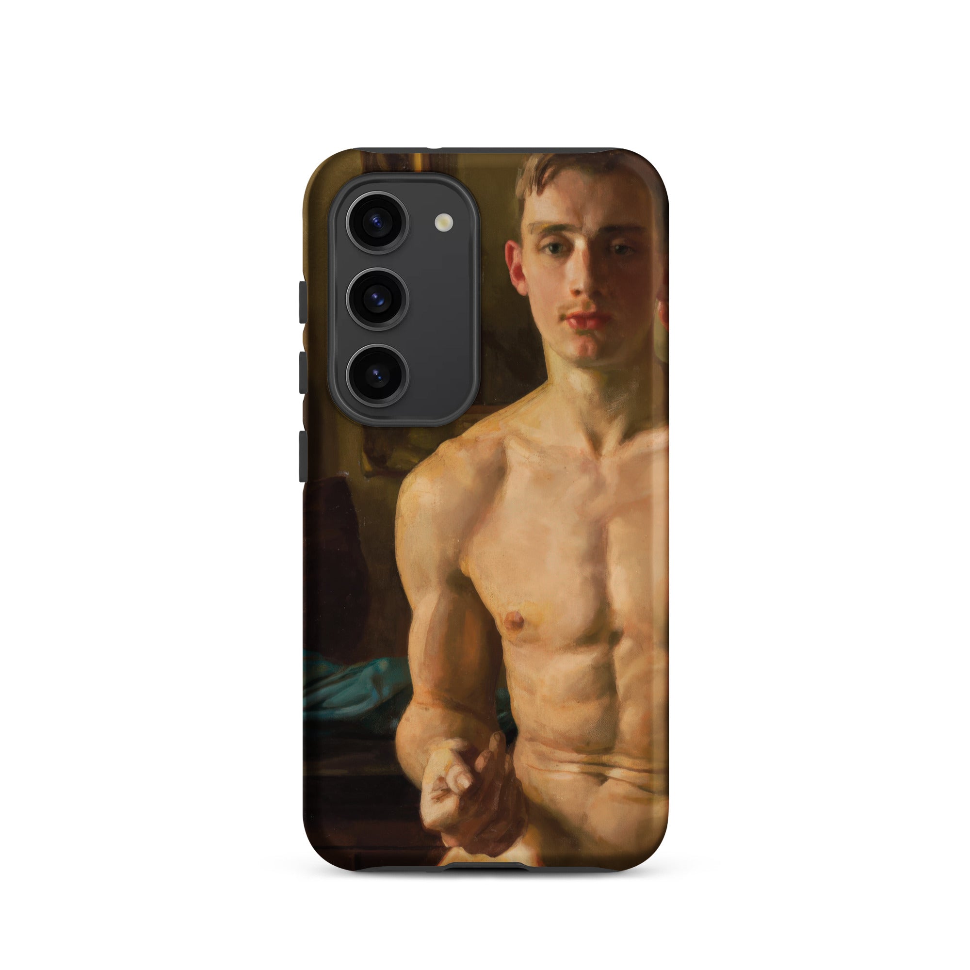The Boxer Konstantin Andreevic Somov Samsung Case, Galaxy S23 / Matte, Smartphone Case Painted Portrait Shirtless Young Man
