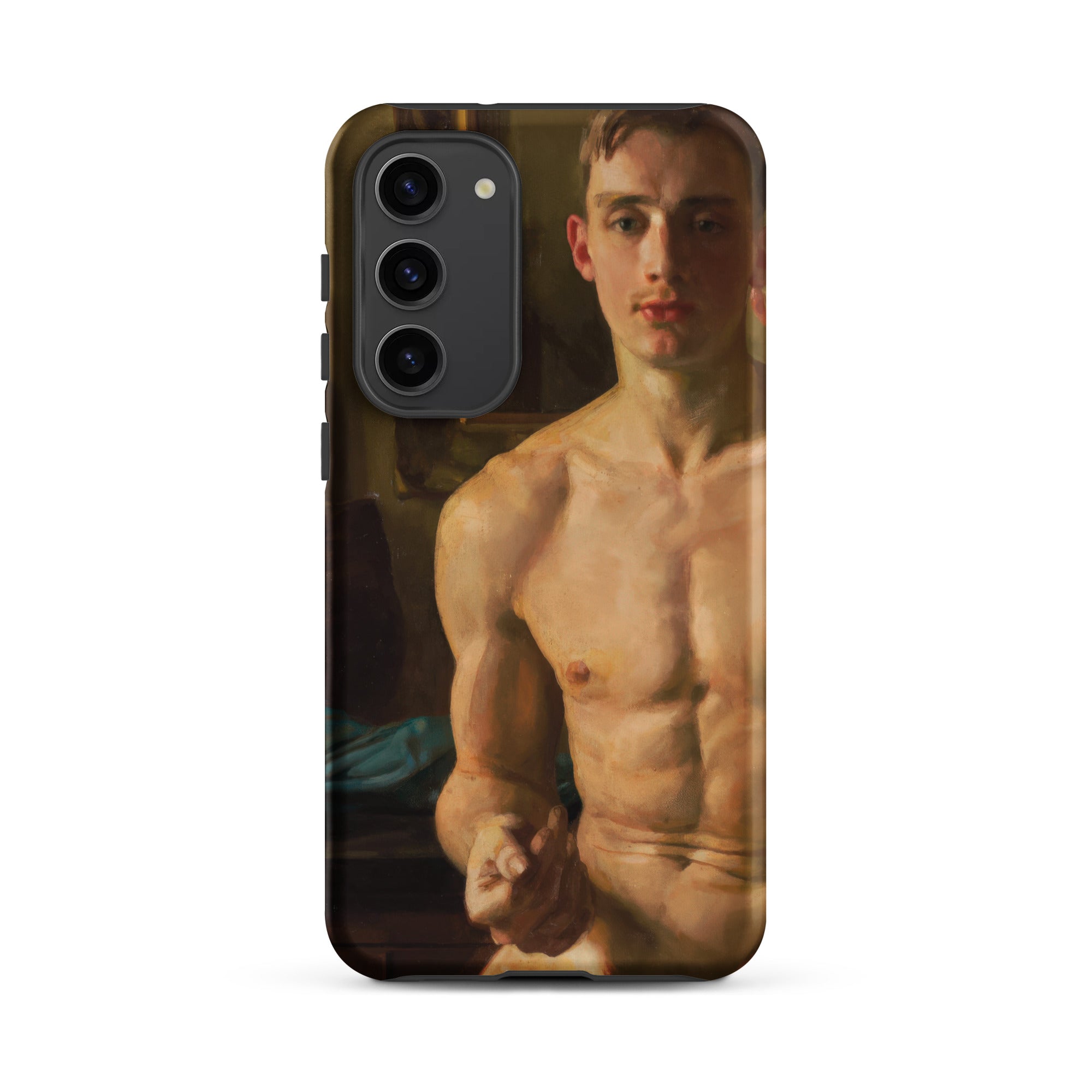 The Boxer Konstantin Andreevic Somov Samsung Case, Galaxy S23 Plus / Matte, Smartphone Case Painted Portrait Shirtless Man