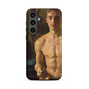 The Boxer - Konstantin Andreevic Somov Samsung Case, Galaxy S24 Plus / Matte, Smartphone Case Shirtless Man