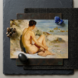 Boy on a Beach - Henry Scott Tuke Art Print / Canvas Rectangular Oil Painting Nude Male Figure Beach Rendered Scott Tuke Cornish Art,