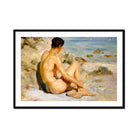 Boy on a Beach - Henry Scott Tuke Cornish Art Print, Framed Nude Male Figure Painting