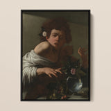 Boy Bitten by a Lizard - Caravaggio Art Print / Canvas, 12x16’’ / 31x41cm / Black Frame, Posters Prints & Visual Artwork, Toby Leon