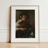 Boy Bitten by a Lizard - Caravaggio Art Print / Canvas, 12x16’’ / 31x41cm / Natural Frame / Matboard, Posters Prints & Visual Artwork, Toby