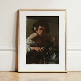 Boy Bitten by a Lizard - Caravaggio Art Print / Canvas, 12x16’’ / 31x41cm / Natural Frame / Matboard, Posters Prints & Visual Artwork, Toby