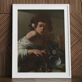 Boy Bitten by a Lizard - Caravaggio Art Print / Canvas, 24x32’’ / 61x81cm / White Frame / Matboard, Posters Prints & Visual Artwork, Toby