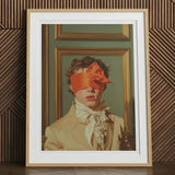 Boy Next Door - 18th Century Gay Erotica Art Print, 12x16’’ / 31x41cm / Natural Frame / 2’’ Matboard, Framed Art Print Person Orange