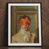 boy with blindfold, framed
