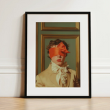Boy Next Door - 18th Century Gay Erotica Art Print / Canvas Black-framed Art Print Portrait Person Beige Suit Orange Gay Erotica Art,