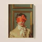 Boy Next Door - 18th Century Gay Erotica Art Print / Canvas Framed Portrait Person Vintage Attire Orange Satin Blindfold Gay Erotica Art,