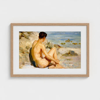 Boy on a Beach - Henry Scott Tuke Art Print / Canvas Cornish, Body’s Mute Architecture, Soft Umbers Lap Prints