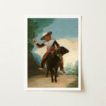 Boy on a Ram - Francisco De Goya Romanticism Art Print / Canvas Framed Classical Painting Young Period Attire, Goya’s Prints